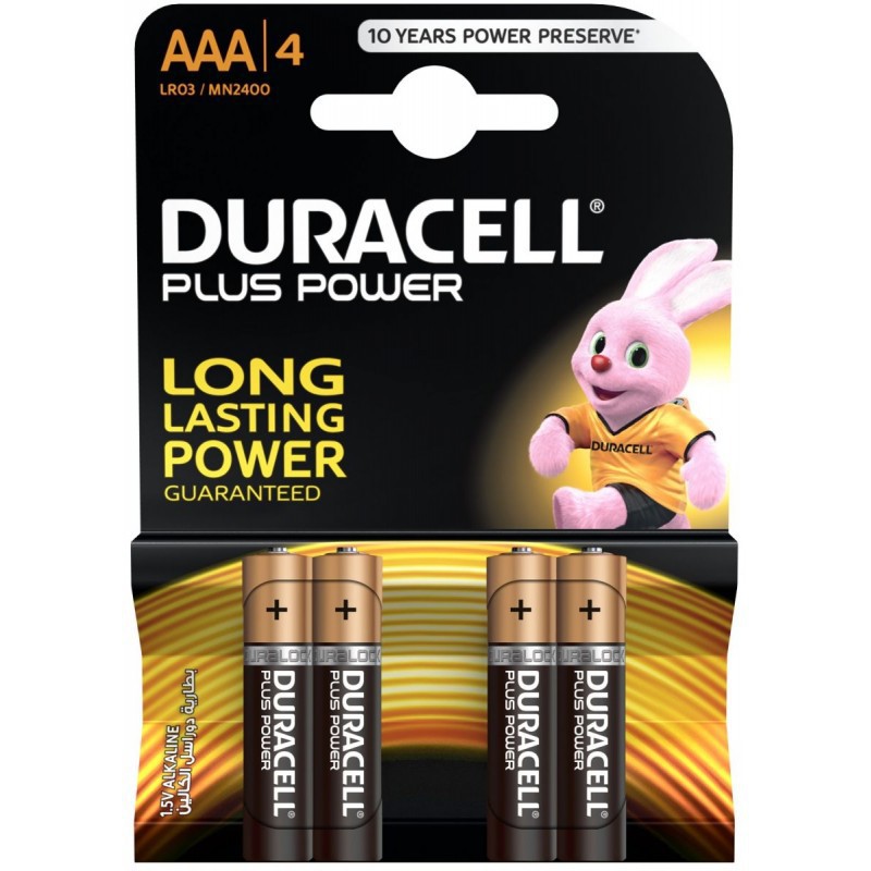 4x Piles Duracell AAA Alkaline LR03