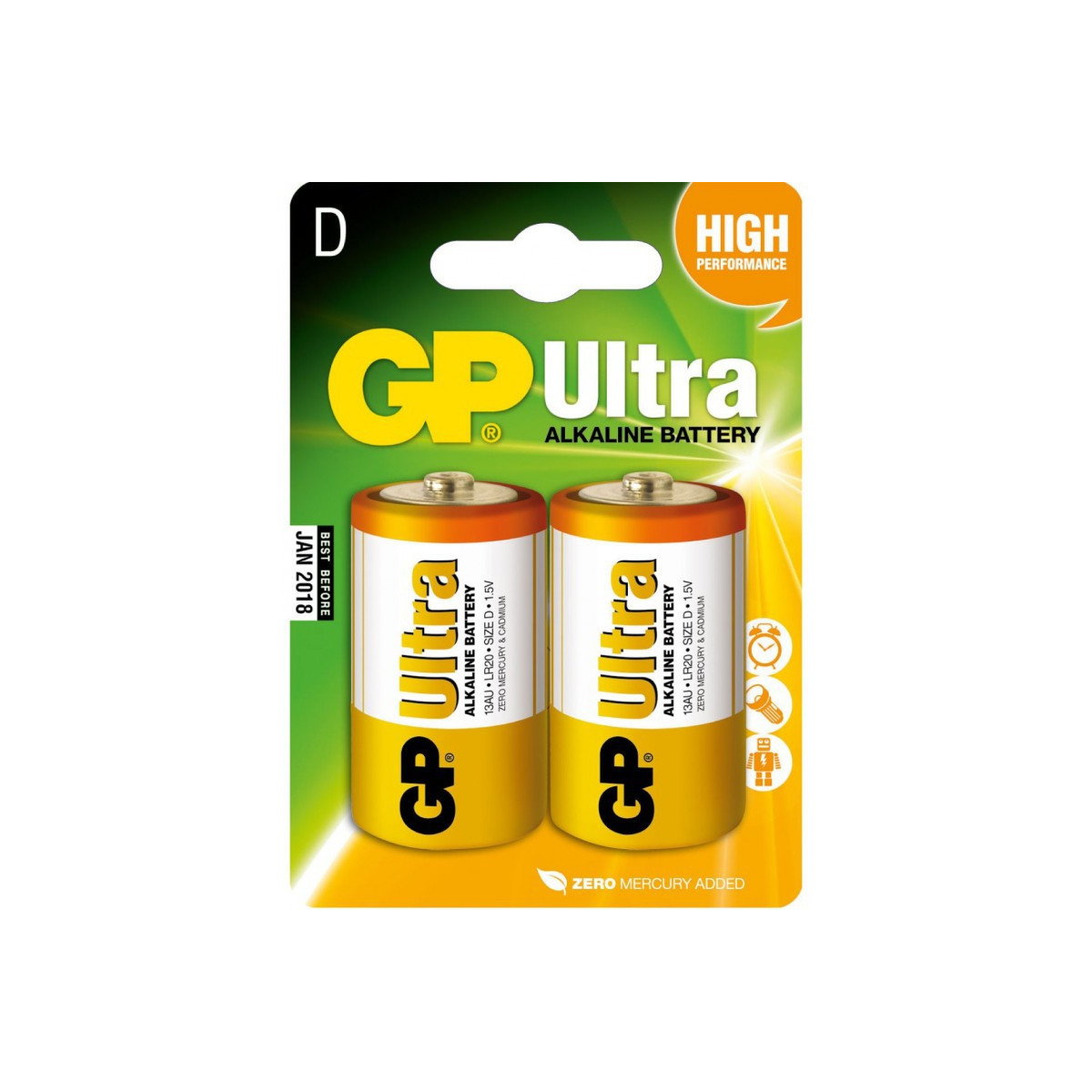 2x Piles GP Ultra Alcaline D LR20