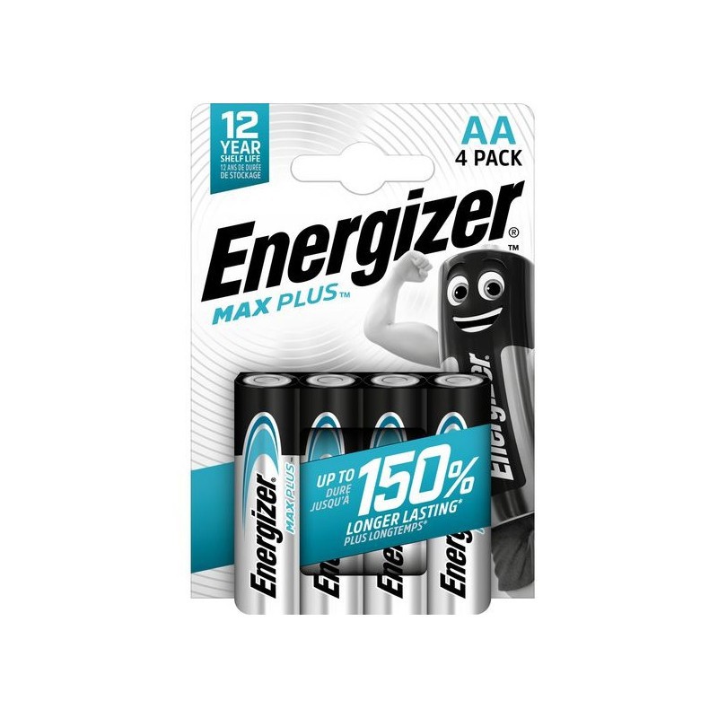 4x Piles alcalines Energizer Max Plus AA 1.5V