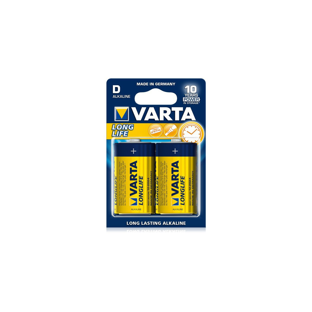 2x Piles D Varta LongLife LR20 BP2