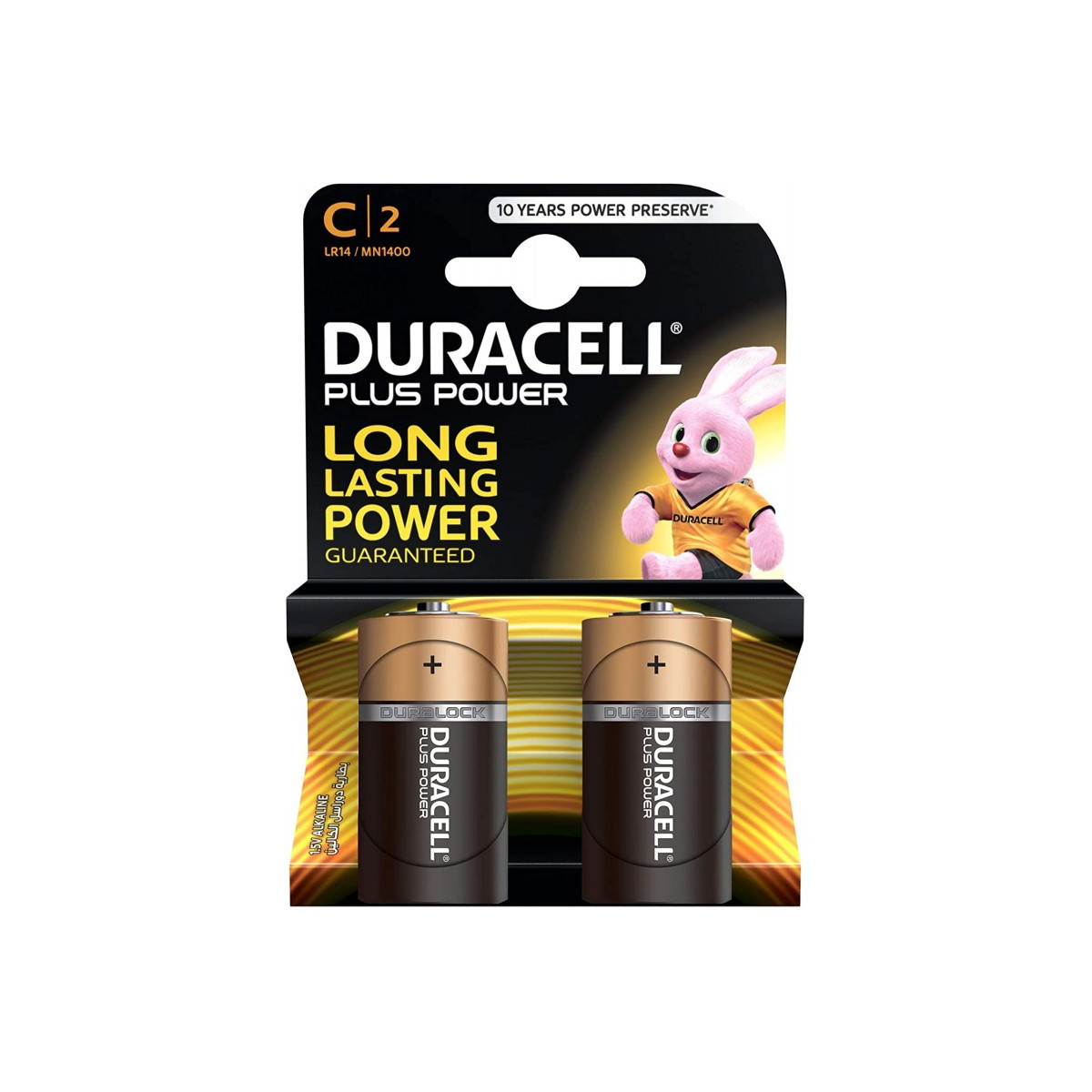 2x Piles alcalines Duracell Plus Power Type C