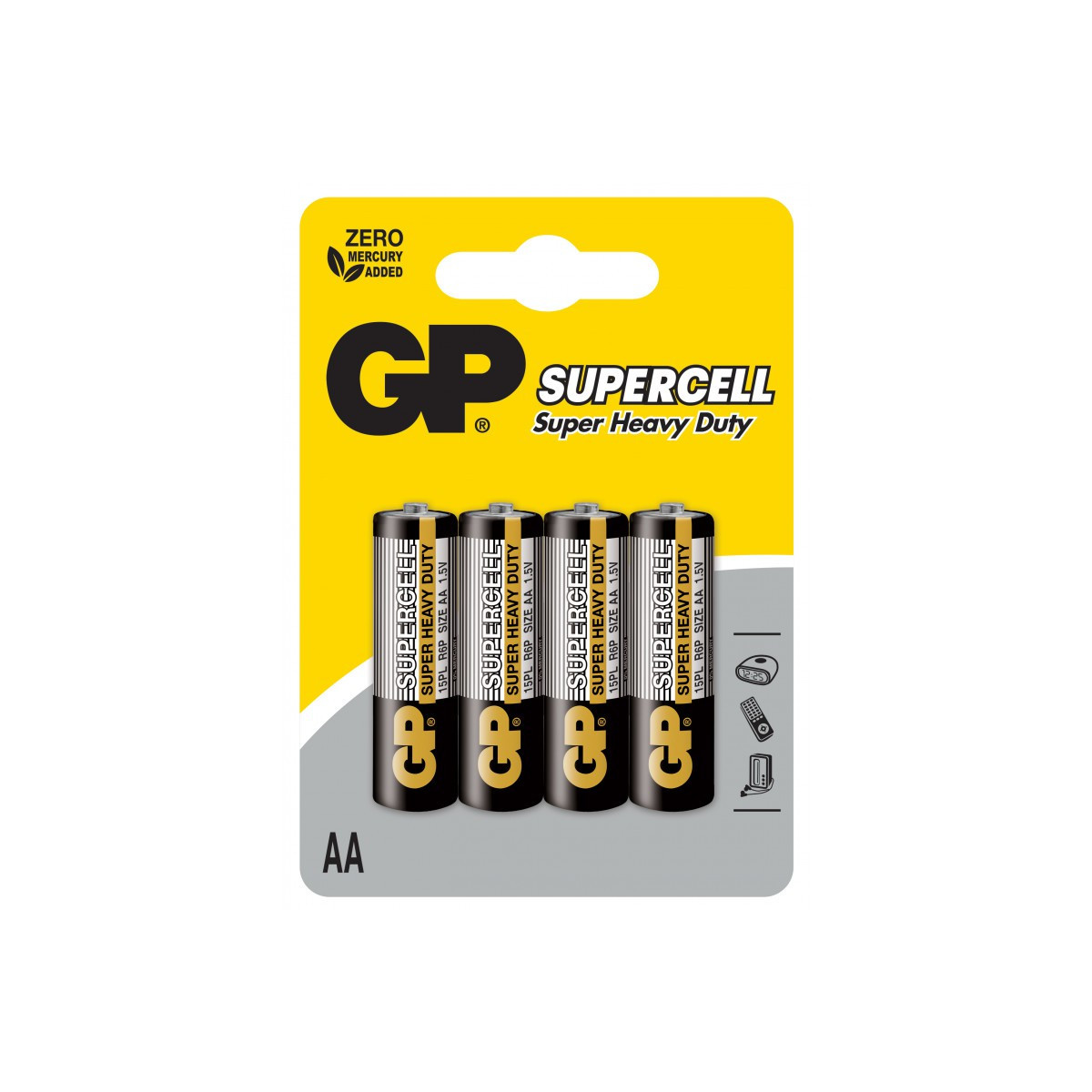 4x Piles AA GP Supercell Super Heavy Duty / R6 / 1.5V