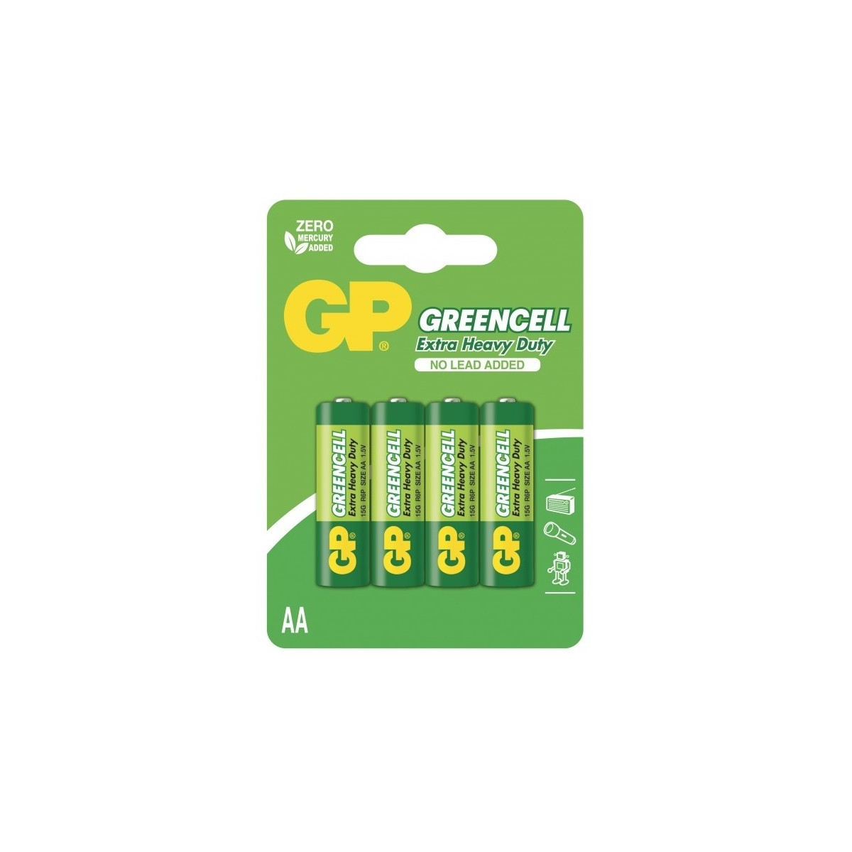 4x Piles AA GP Greencell Extra Heavy Duty / R03 / 1.5V