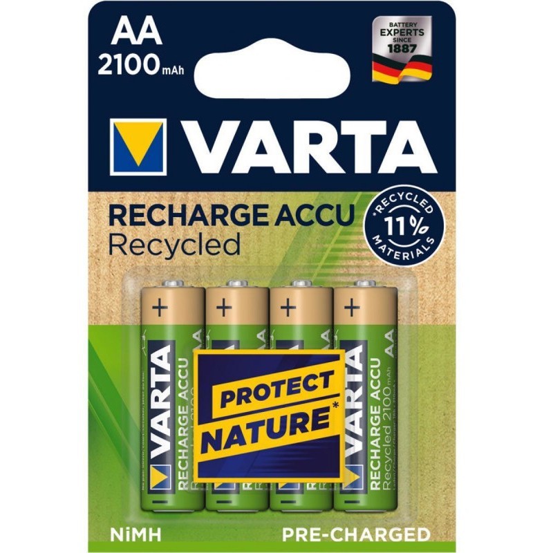 4x Piles Rechargeables NiMH Varta Recycled / 2100mAh