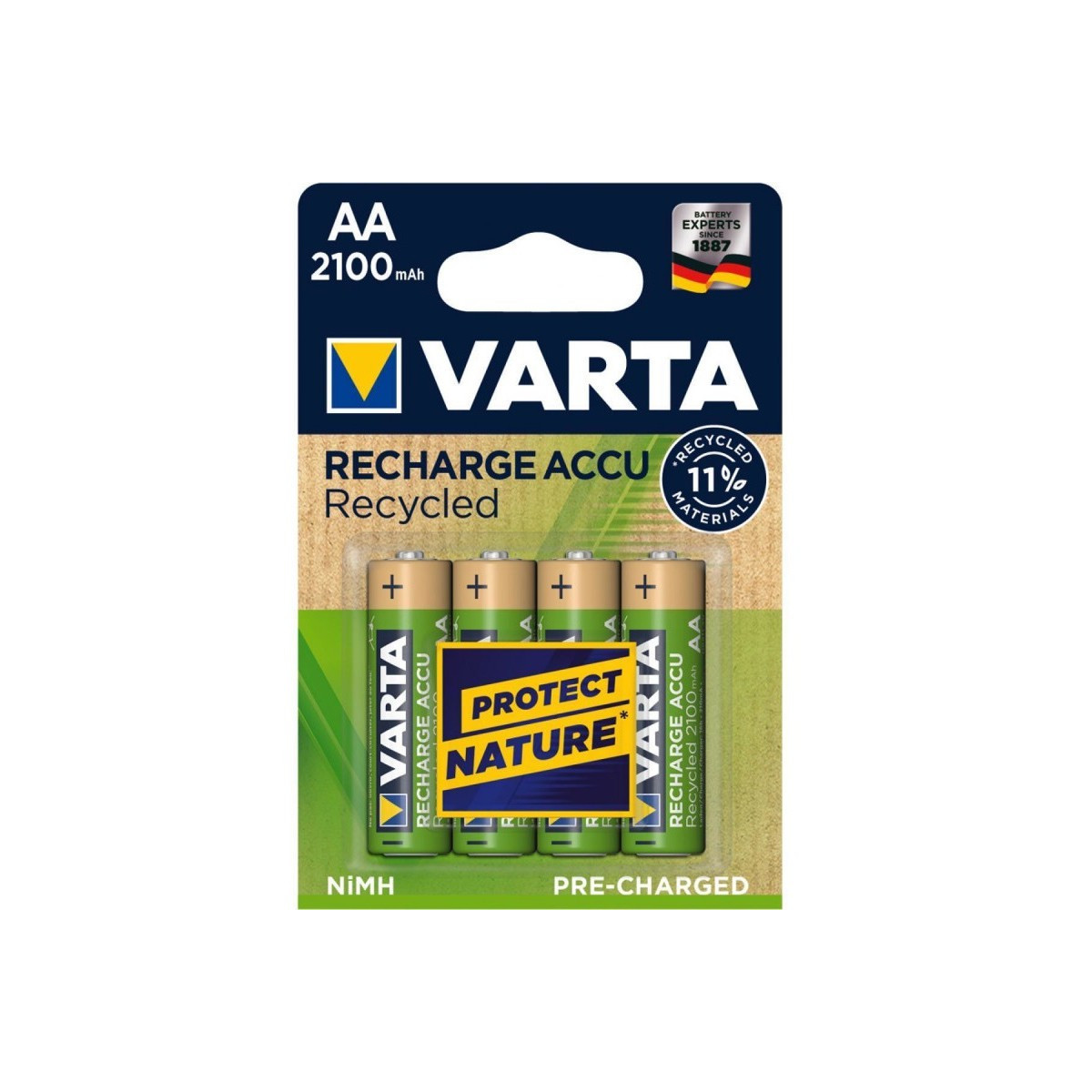 4x Piles Rechargeables NiMH Varta Recycled / 2100mAh