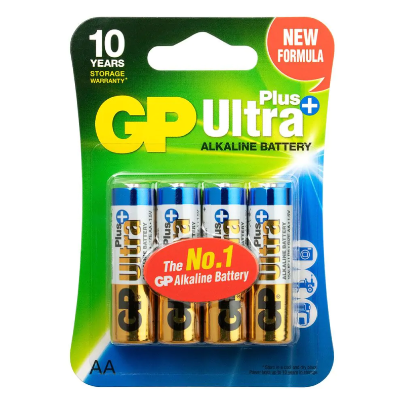 4x Piles GP Ultra Plus Alkaline AA 1.5 V