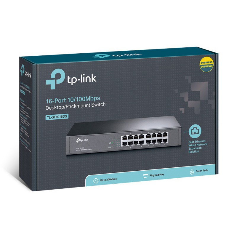 SWITCH TP-LINK 16 PORTS 10/100 Mbps RACKABLE TL-SF1016DS