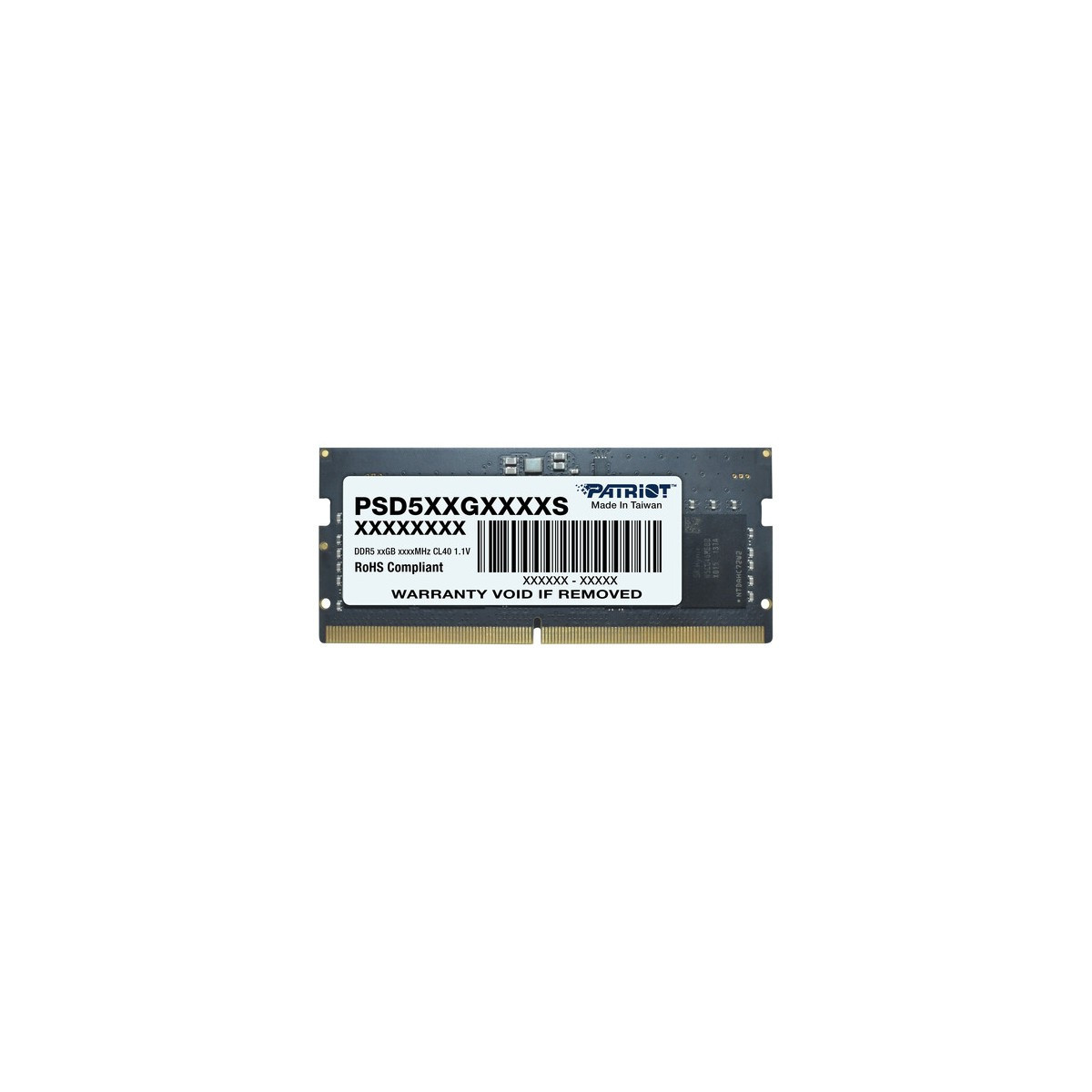 Barette Mémoire Patriot Signature Line SoDIMM DDR5 CL40 / 8 Go / 4800MHz