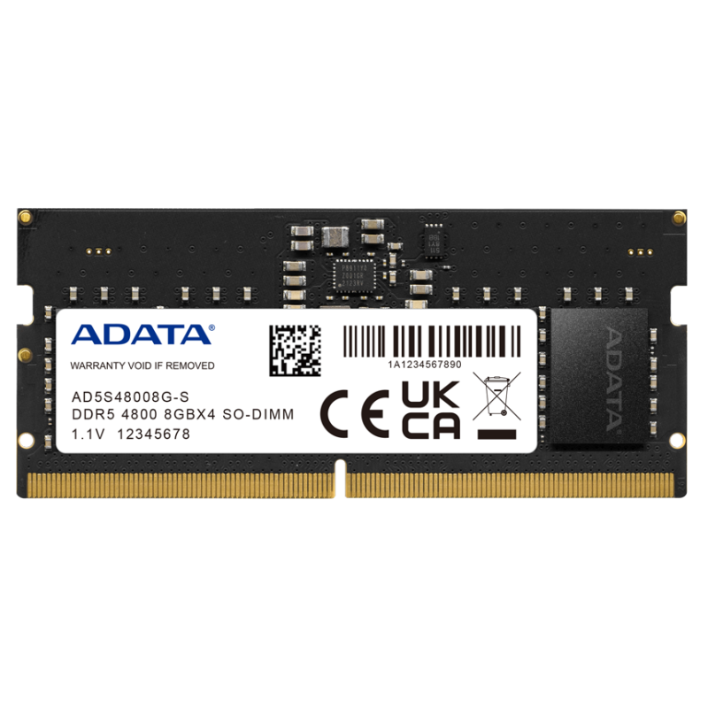 Barrette Mémoire SoDIMM ADATA 8 Go DDR5 4800 MHz