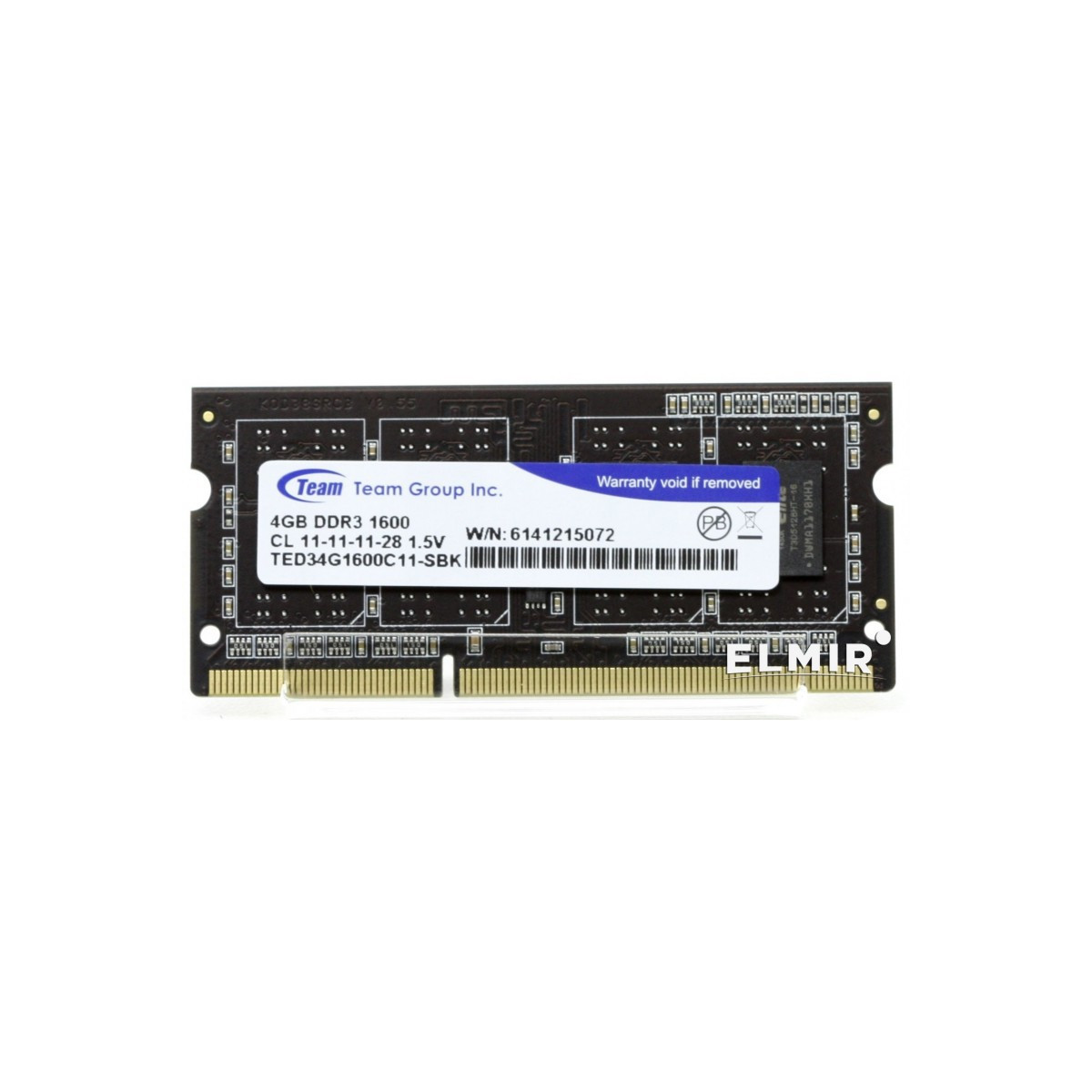 Barrette Mémoire SODIMM Team Group 4 Go DDR3 / 1600 Mhz