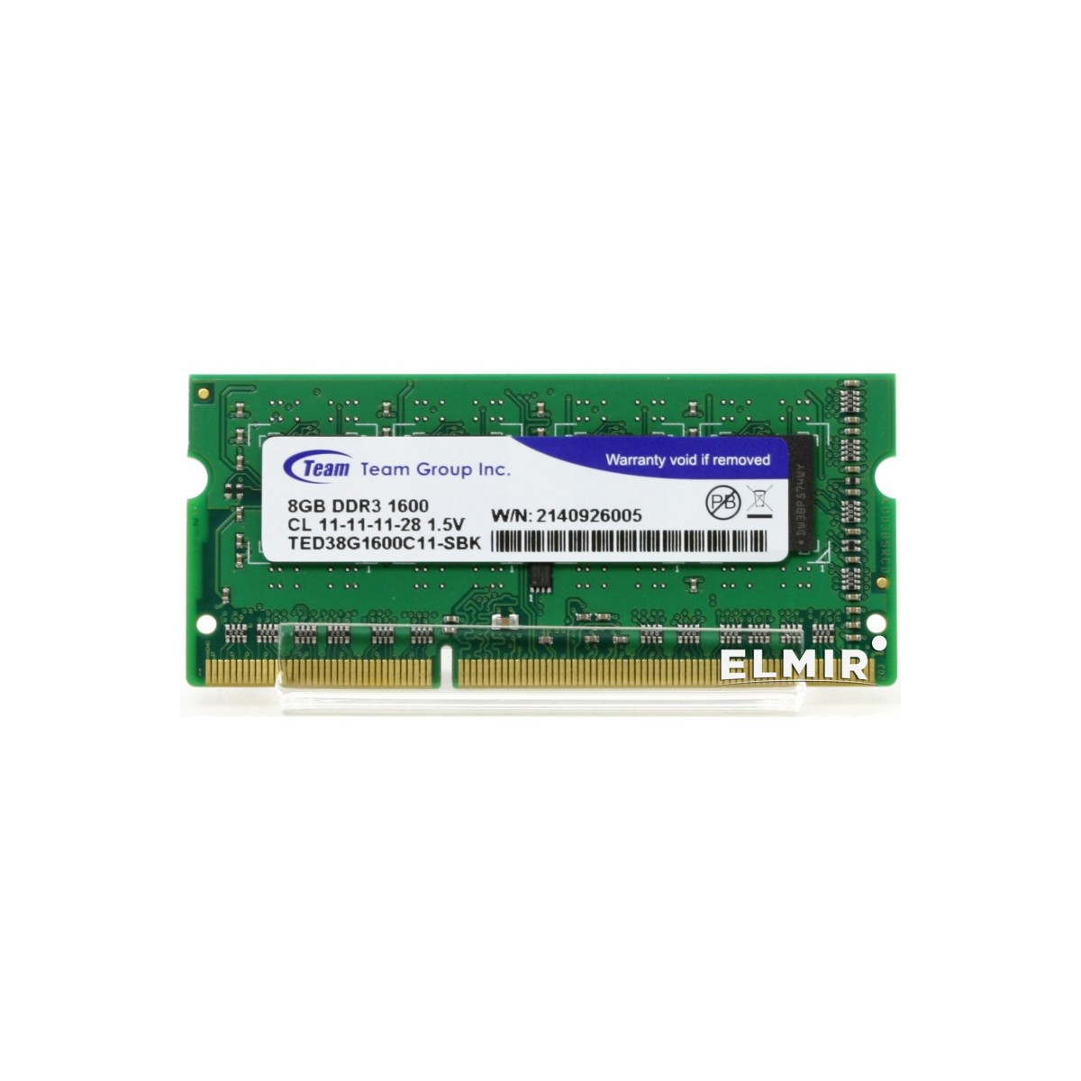 Barrette Mémoire SODIMM Team Group 8 Go DDR3 / 1600 Mhz