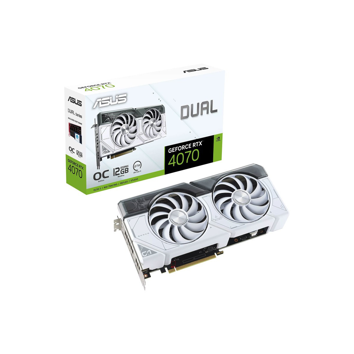 Carte Graphique ASUS Dual GeForce RTX 4070 OC White Edition /12GB