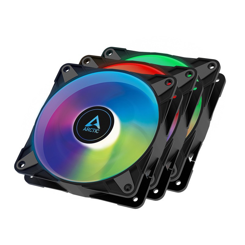 3x Ventilateur de boîtier pour Gamer Arctic P12 PWM PST A-RGB 0dB