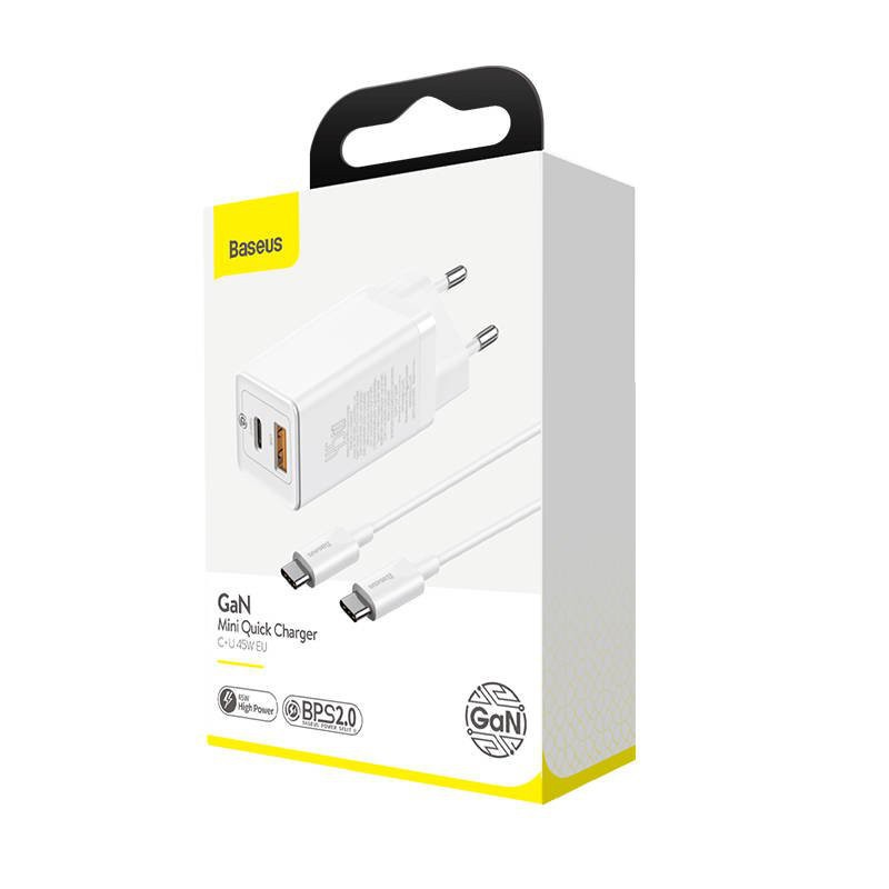 CHARGEUR MURAL RAPIDE BASEUS GAN MINI CCGAN-U01 – 45W