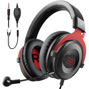 CASQUE MICRO FILAIRE GAMER EKSA E900 SON STÉRÉO 3D NOIR ET ROUGE