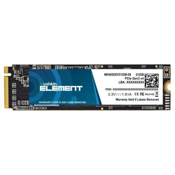 DISQUE DUR SSD INTERNE M.2 (2280) PCIE GEN3 X4 MUSHKIN ELEMENT / 512 GO