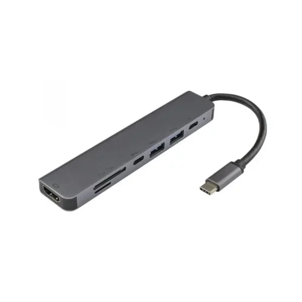 ADAPTATEUR 7EN1 SBOX TYPE C VERS HDMI, USB ET LECTEUR DE CARTES