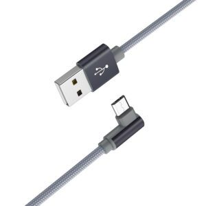 CÂBLE CHARGEUR USB VERS MICRO-USB BOROFONE BX26 / 2.4A / GRIS METAL