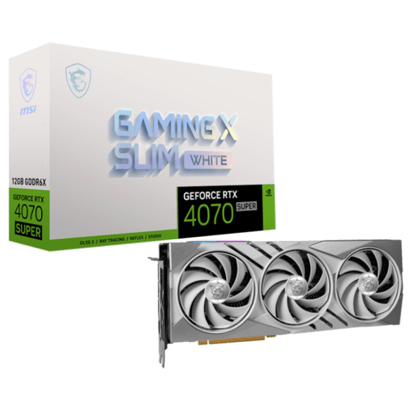 CARTE GRAPHIQUE MSI NVIDIA GEFORCE RTX 4070 SUPER GAMING X SLIM WHITE / 12G GDDR6X