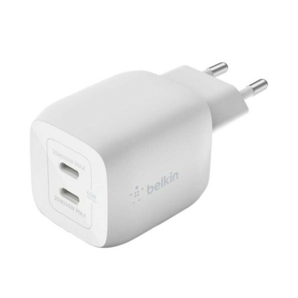 CHARGEUR MURAL BELKIN 2 PORTS / USB-C / 45W / BLANC