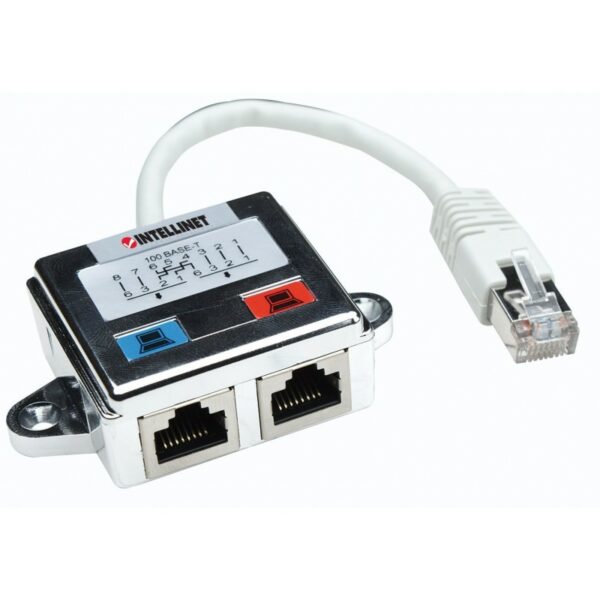 DUPLICATEUR RJ45 CAT5 BLINDÉ 2 PORTS