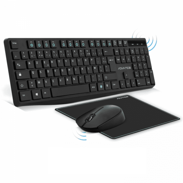 PACK SANS FIL ELITE ADVANCE CLS-7100RF CLAVIER + SOURIS + TAPIS / NOIR