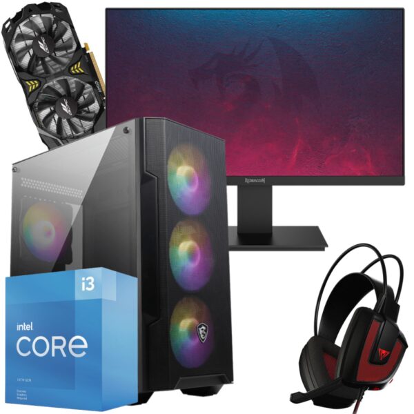 Setup Gamer SPECIAL Pc de Bureau Gaming / i3-10105F / RX 580 8G / 16 Go Avec Écran REDRAGON 21.5" Full HD VA 100 Hz