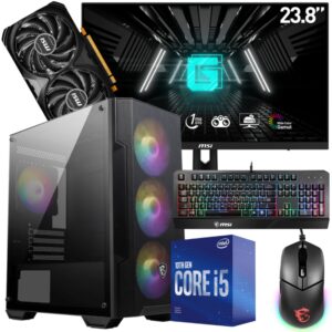 Setup Gamer Special Pc de Bureau Gaming / i5-10400F / RTX 4060 8G / 16 Go Avec Écran MSI 24" Full HD IPS 180 Hz