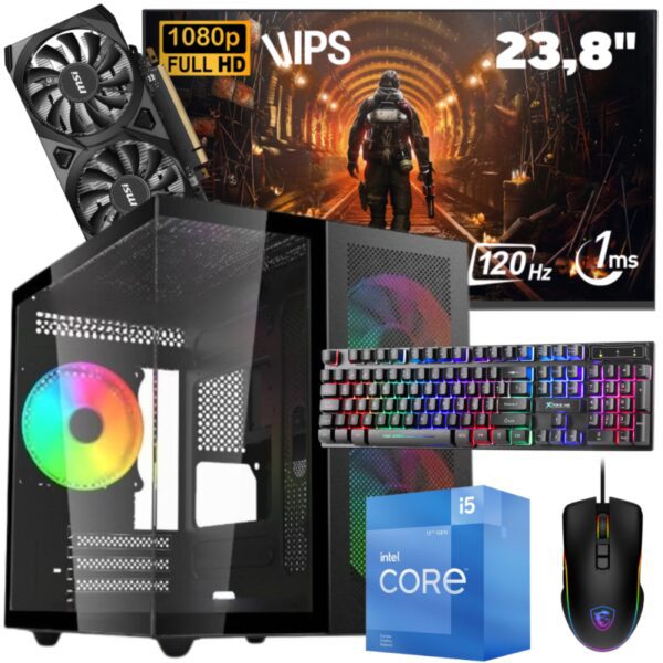 Setup Gamer Special Pc de Bureau Gaming / i5-12400F / RTX 3050 6G / 16 Go Avec Écran Aero 24" Full HD IPS 120 Hz