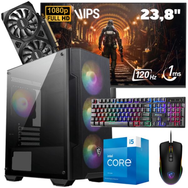 Setup Gamer Special Pc de Bureau Gaming / i5-13400F / RTX 3050 6G / 16 Go Avec Écran Aero 24" Full HD IPS 120 Hz