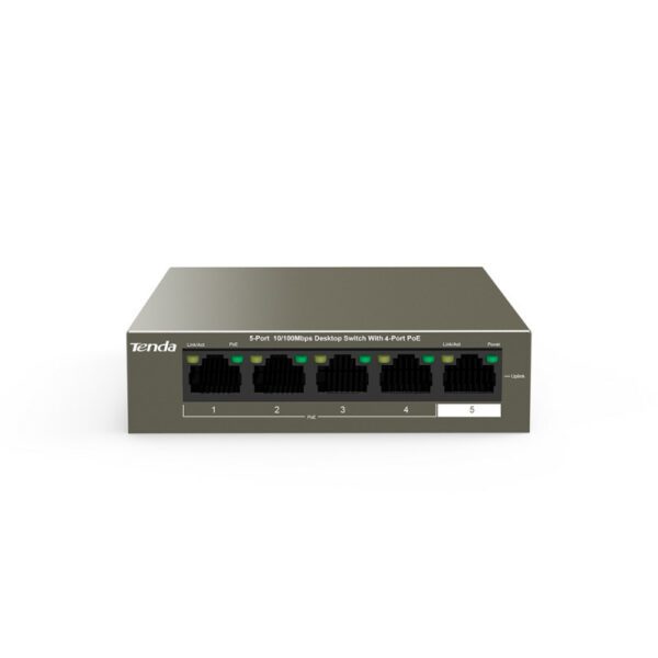 SWITCH DE BUREAU TENDA TEF1105P-4-63W - 5 PORTS 10/100 MBPS AVEC POE 4 PORTS